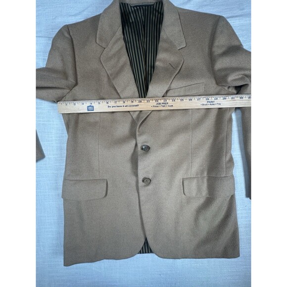 Vtg Old Money Tan Camel Hair Blazer Oxford Clothes Harry Holland Sz 42 Onwentzia - Picture 14 of 16